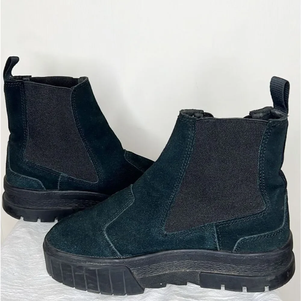 PUMA Mayze Platform Chelsea Boot Black Suede Size 8 - Picture 5 of 11